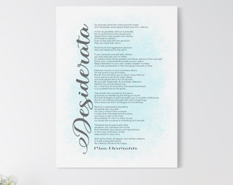 Desiderata Framed or Unframed Canvas Print - Poem by Max Ehrmann