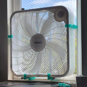 Box Fan Window Mount Clips: PETG Stabilizer Set - No Tools Needed - Made in USA Home