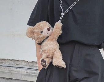 Plüsch Teddybär Ranzen, kokette Bär Puppe Rucksack, süße und coole Persönlichkeit, eine Schulter, Straddle, Geburtstagsgeschenk