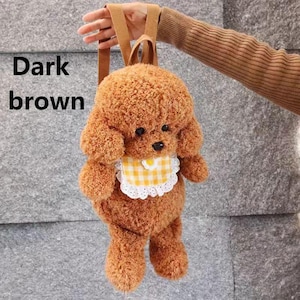 Realistischer Teddyhund Rucksack Niedlich Nicht vergießen Haar Mädchen Kinder Geschenk Mode Tasche Liebe Tier Hund Weich Groß Klein