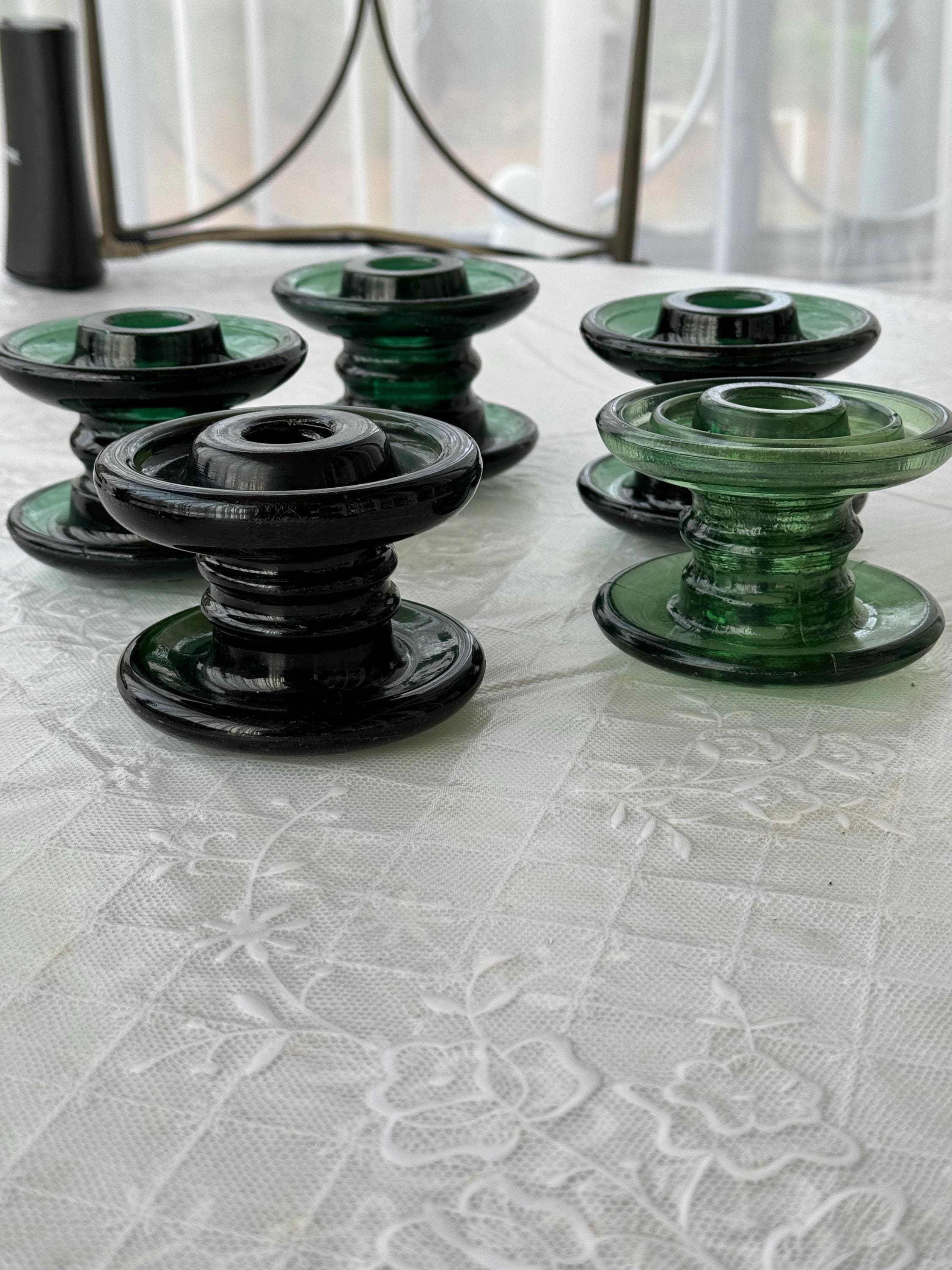 French Vintage Glass Electric Insulator