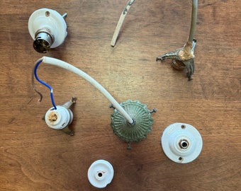 Vintage French Light Connectors & Ceiling Roses