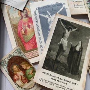 10 cartes religieuses mixtes vintage françaises