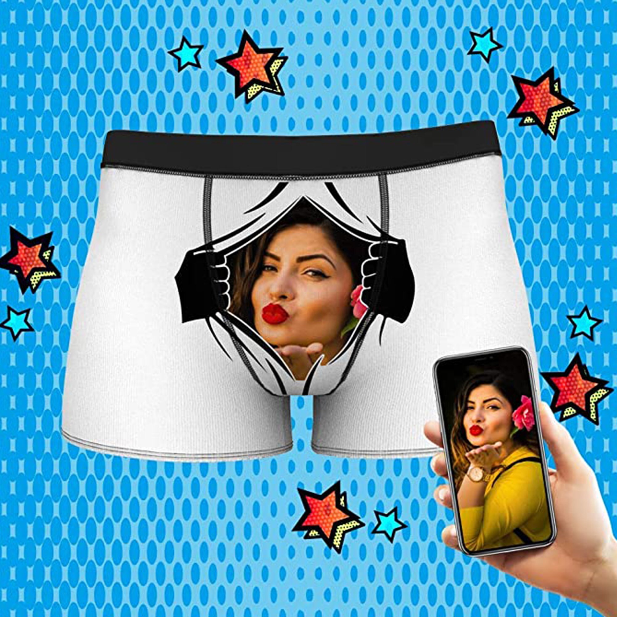 Custom Photo Boxer Funny Face Boxer Underwear for Boyfriend Etsy