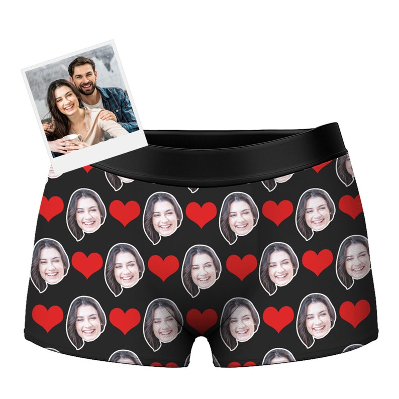Custom Funny Face Boxer Underwear for Him Boyfriend Husband Men Novelty