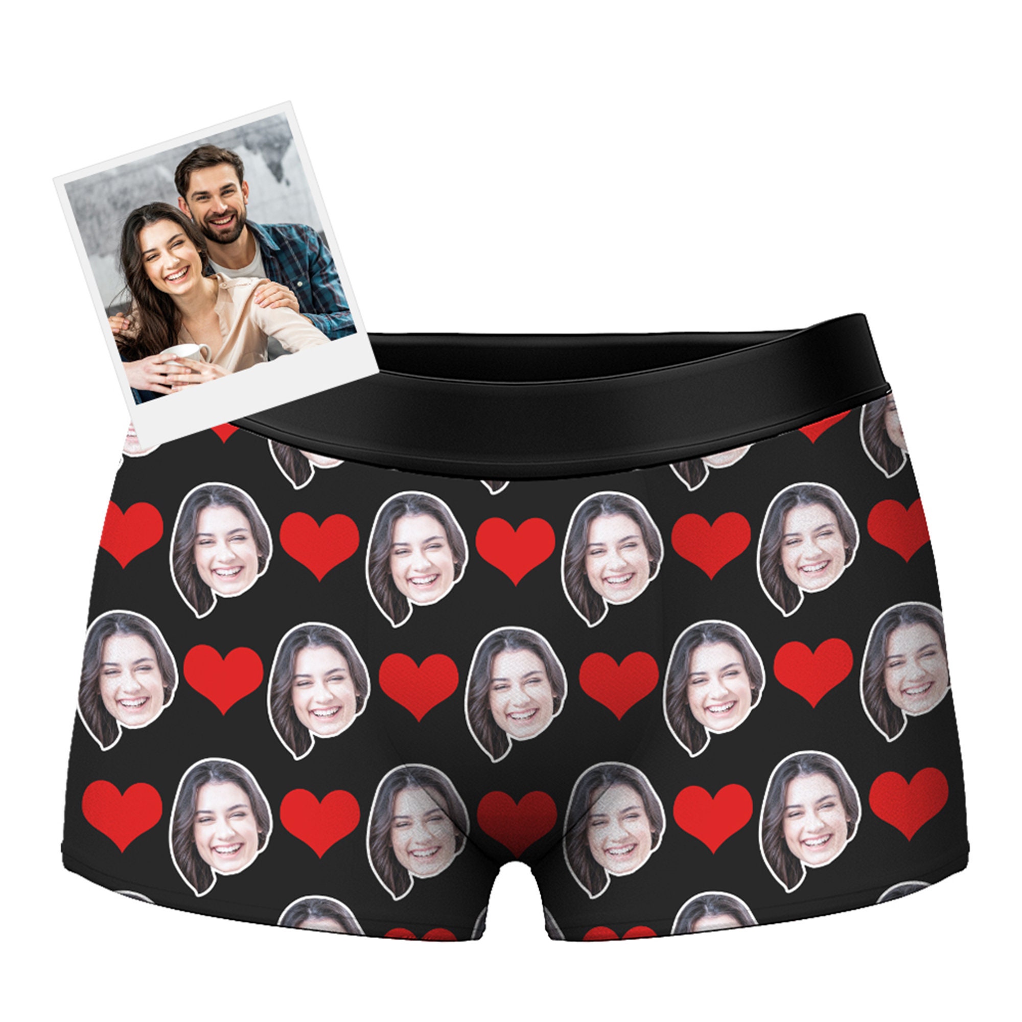 Custom Men/'s Funny Face on Zipper Underwear Pouch Breathable Boxer Briefs Shorts with Photo Personalized Gifts for him
