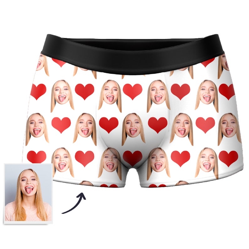 Custom Funny Face Boxer Underwear for Him Boyfriend Husband Men Novelty