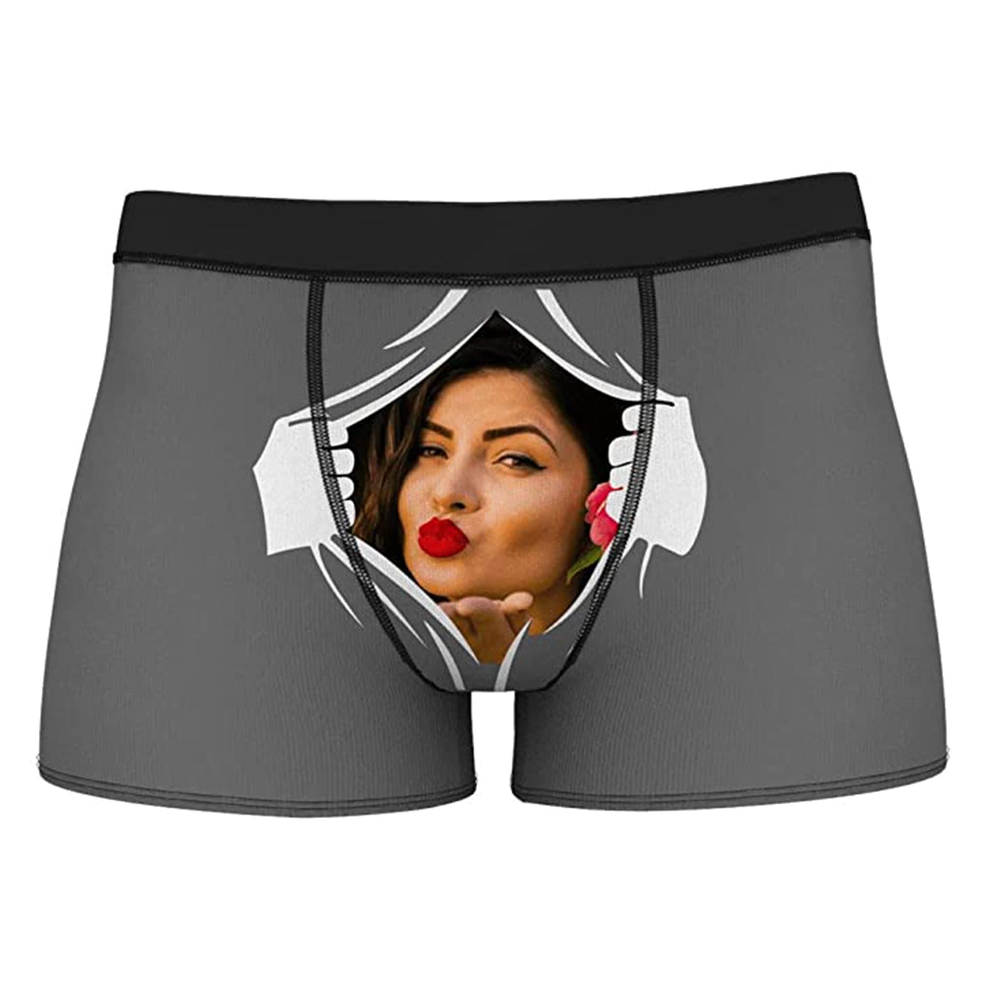 Custom Photo Boxer, Funny Face Boxer Underwear for Boyfriend Husband Men Novelty 3D Printed