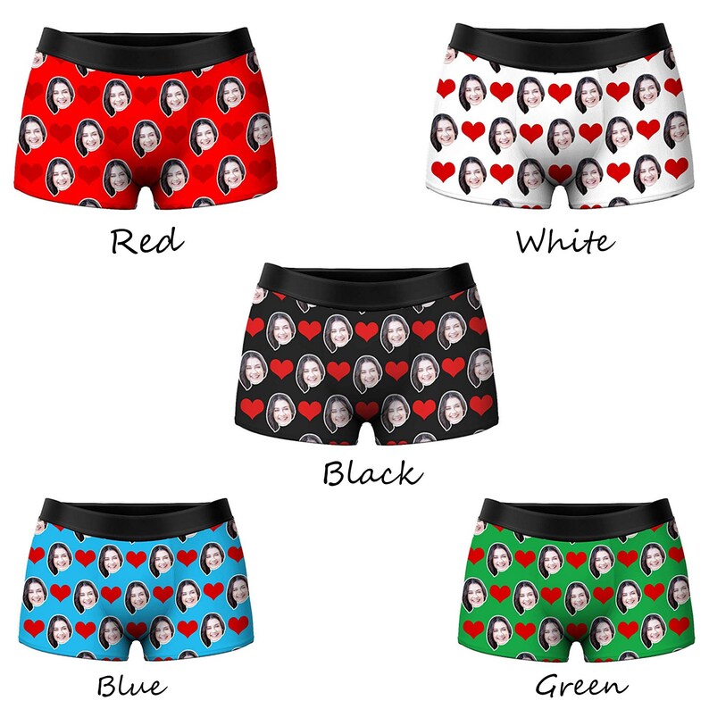 Custom Funny Face Boxer Underwear for Him Boyfriend Husband Men Novelty