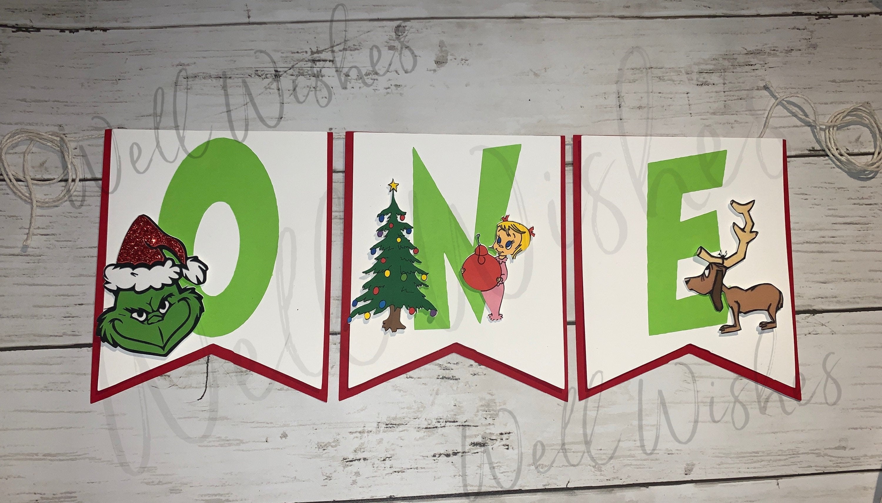 Grinch Banner Grinch Cake Topper Grinch Party Grinch Decor - Etsy