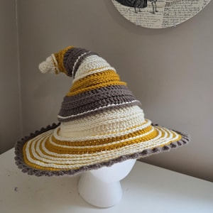 Handmade Crochet Witch Hat, Whimsical, Witchy, Cozy