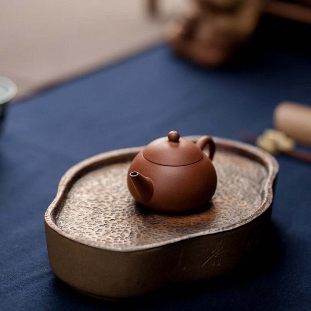 Yixing Purple Sand Pot Tea Set Raw Ore Section Mud Plus Handmade Copper Sheet Dry Brewing Plate