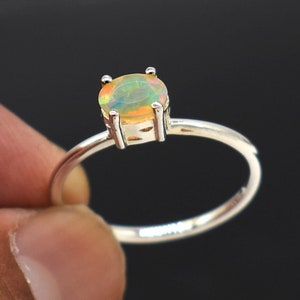 Natural Ethiopian opal Ring * 925 Sterling Silver Ring * Bridal Ring * Gift Ring * Birthstone Ring * Wedding Ring * minimalist Rings