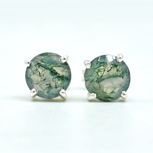 Incroyable boucle d'oreille en agate mousse, boucle d'oreille en mousse verte, boucle d'oreille cadeau de fiançailles, belle boucle d'oreille en argent boucle d'oreille en argent 925, cadeau pour elle