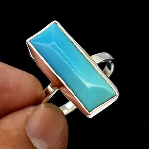 Natural Arizona Turquoise Ring, Genuine Turquoise Ring, Blue Arizona Turquoise Ring, Gift For Her, Bridal Ring , 925 Silver Ring, Rings