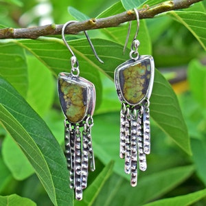 Wonderful Tibetan Turquoise Earring, Silver Boho Earring, Dangle Earring, Beautiful Earring, Gemstone Earring, Birthstone Earring, Earrings