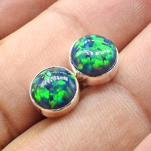 Fabulous Multi Fire Opal Stud Earring For Girls, 925 Sterling Silver earring Women Jewelry Fire Opal Earring, Minimalist Gift Stud Earring