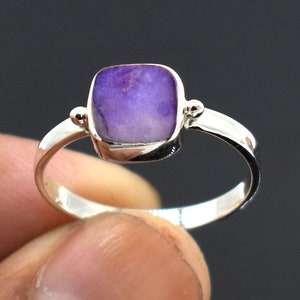 Purple Sugilite Gemstone Ring, Natural Sugilite Ring, South Africa Sugilite Ring, Sugilite Silver Ring, AAA Sugilite Ring, Sugilite Rings
