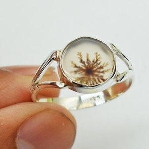 Dendrite Agate Ring: 925 Sterling Silver Gemstone Ring