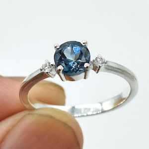 London Blue Topaz Gemstone Ring, 925 Sterling Silver Ring, Wedding Gift Ring, Ring, Beautiful Ring, Gift For Her, Women Ring Christmas Gift