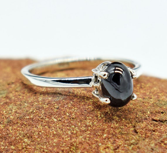 Gorgeous Black Star Ring AAA Black Star Silver Ring, Beautiful 