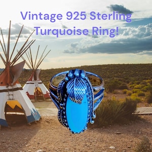 Vintage 925 Sterling Silver Turquoise Ring