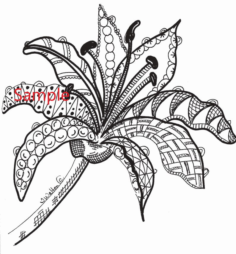 Downloadable Floral Coloring Page | Etsy