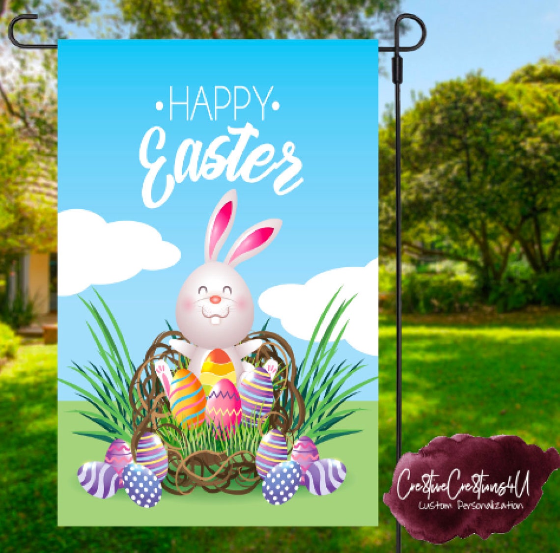 Happy Easter Garden Flag | Etsy