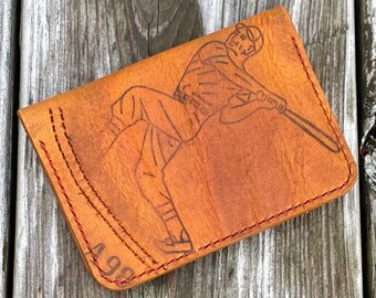 Rustikale Geldbörse aus Leder für Baseball / Softball Handschuh Leder