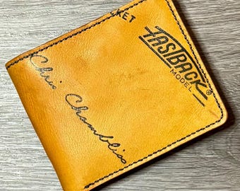 Chris Chambliss baseball glove leather bifold wallet