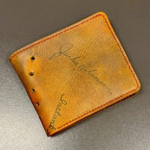 Cartera plegable de cuero con forma de guante de béisbol de Jackie Robinson