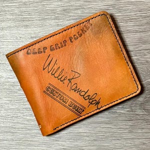 Cartera plegable de cuero con forma de guante de béisbol de Willie Randolph