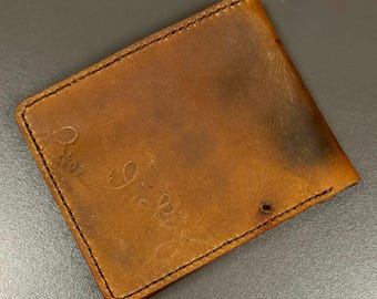 Bill Dickey baseball glove leather bifold wallet