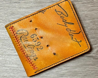 Bucky Dent baseball glove leather bifold wallet