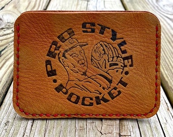 Cartera minimalista de cuero con forma de guante de béisbol de Ted Williams