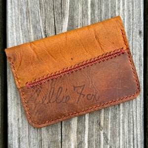 Cartera plegable delgada de cuero con guante de béisbol de Nellie Fox