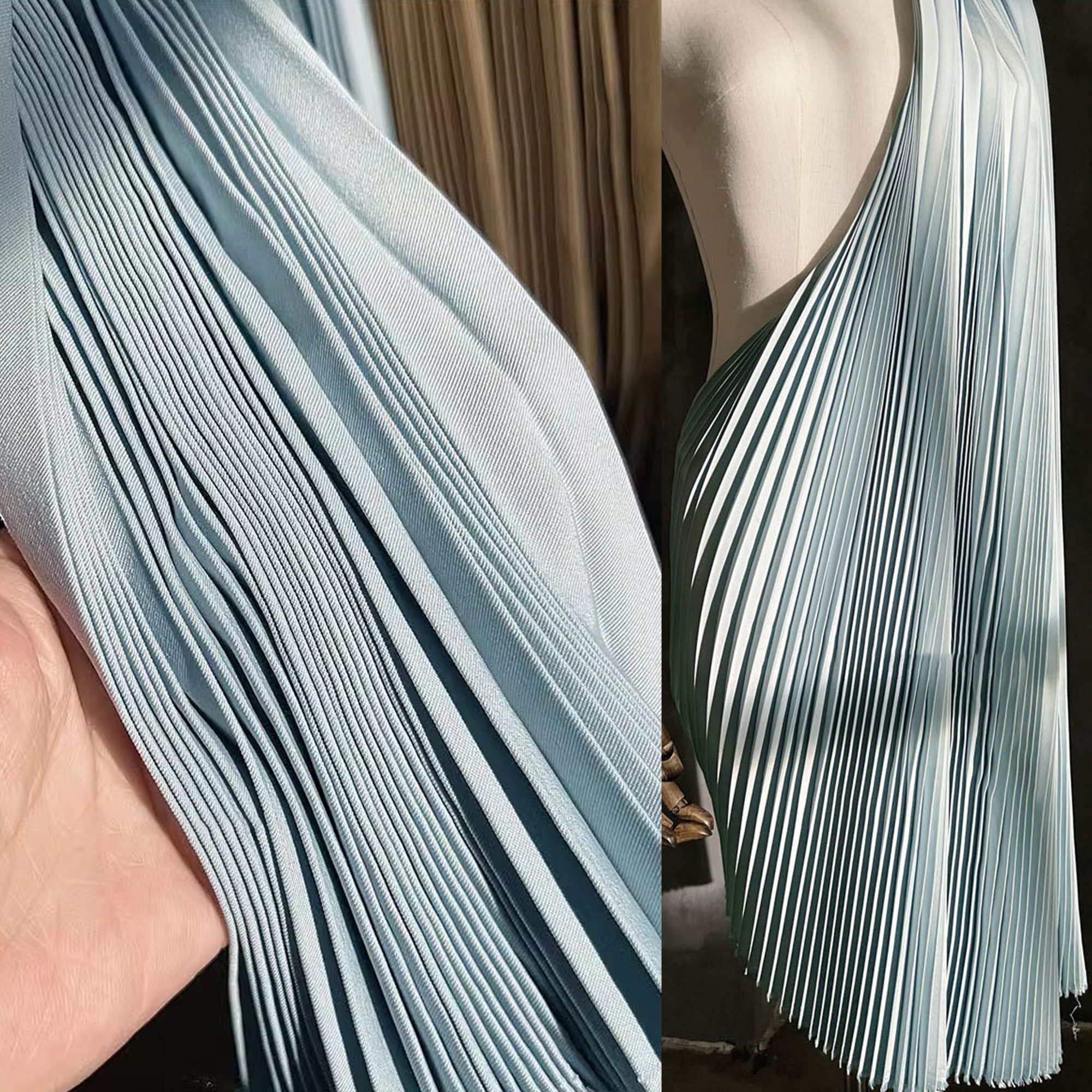 6 colors Pleated Texture Fabric Fold Wrinkle Crumple Accordion Girl Dress Drapey Fabric For Pleated-skirt,Summer Dress,Wedding Dress,Costume