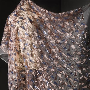 3D Geometrische Pailletten Spitze Exotische Blumen Kleid Stoff,Bunte Stickerei Netz Pailletten Stoff,Abiball Kleid,Hochzeitskleid,Home Decor