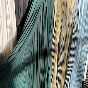 6 Colors Pleated Texture Fabric Fold Wrinkle Crumple Accordion Designer Fabric Girl Dress Fabric Sew for Pleated-skirt,Craft By Yard