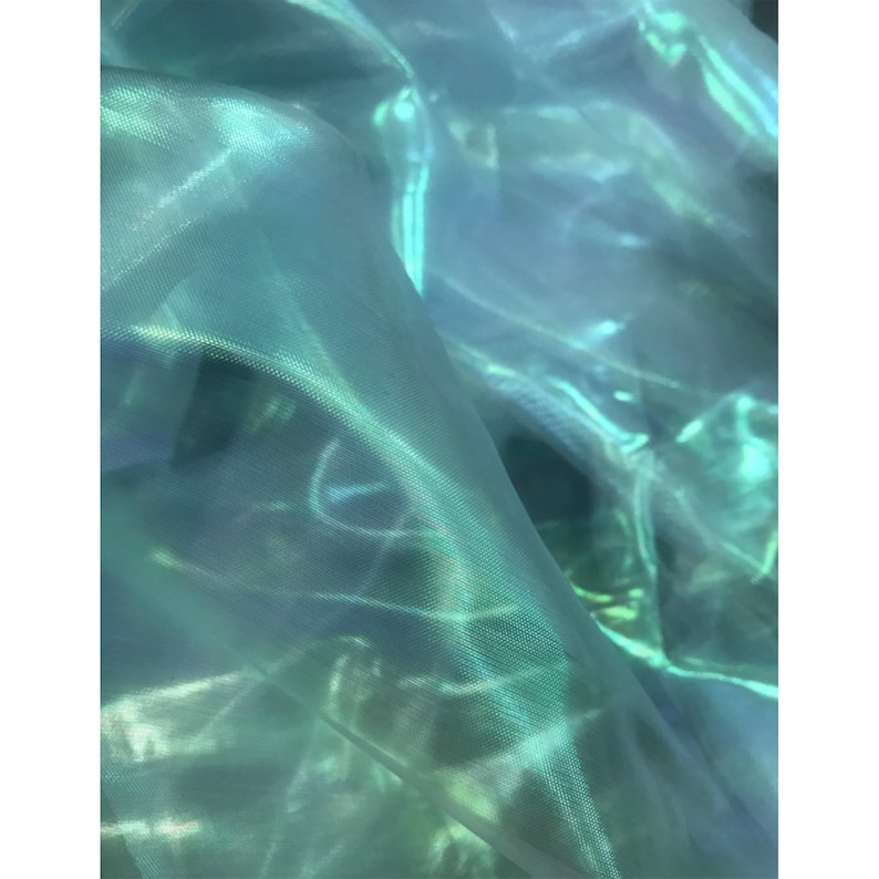 8 Colors Iridescent Holographic Gauze Fabricmagic Organza Etsy