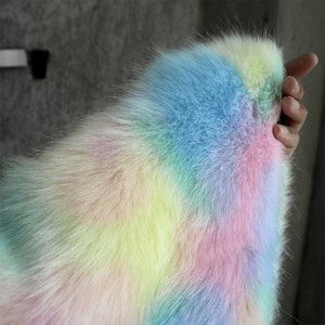 Ombre LONG Pile PLUSH Fabric, Faux Fur Fabric, Fur suit Material, Luxury Shag Animal Fur,Iridescence Fur Design Fabric For Cosplay,Costume