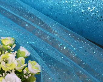 14Colors Glittery Tulle Shiny Mesh Lace Fabric Gilding Fabric For DIY Girls Bady Dress, Wedding Dress, Prom Dress Tutu Skirt, Veil