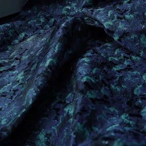 Blue Jacquard Fabrics,Camouflage Design Fabric,3D Irregular Fabrics,Metallic Line Dust Coat Fabric,Fashion Project Fabric For Upholstery