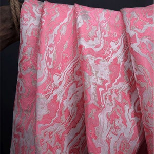 Pink Jacquard Brocaded Fabrics,Marble Design Fabric,Irregular Fabrics,Dust Coat Fabric,Dress Fabric,Fashion Craft Sewing Upholstery Fabric