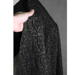 Black /White Geometric Relief Jacquard Fabric High-grade Dress Fabric Pleated Textured Fabric,3D Irregular Two-sided Fabrics,Designer Fabric