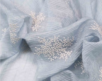 Floral Embroidered Cotton Fabric,Tulle Fabric,Designer Fabric,Floral Fabric,Embroidered Fabric,Dress Fabric,Cotton Fabric,Home Decor,Sewing
