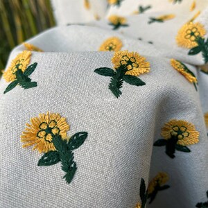 Tissu de coton floral,tissu brodé,tissu de fleurs,tissu imprimé,tissu de courtepointe,tissu de créateur,tissu de robe par yard,tissu de marguerite