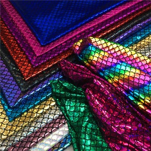 15colors Iridescent Hologram Spandex Mermaid Dress Swimsuit Fish Scale Fabric Stretch fabric Dancer Swimwear - 60&quot; Wide by the Yard