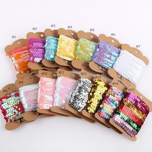 6mm Glittering Crafts Flat Sequin Strip Trim on Strings for Crafts, Fringe