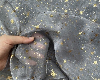 Star Organza Lace Fabric 13 Color Mesh Golden Glitter Star Lace Tulle par yard pour Party Dress Gown Curtain 59 » largeur Vendu par yard